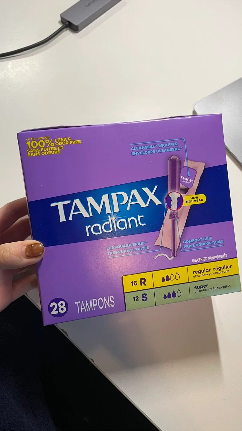 New Tampax Radiant Tampons, 28 Count