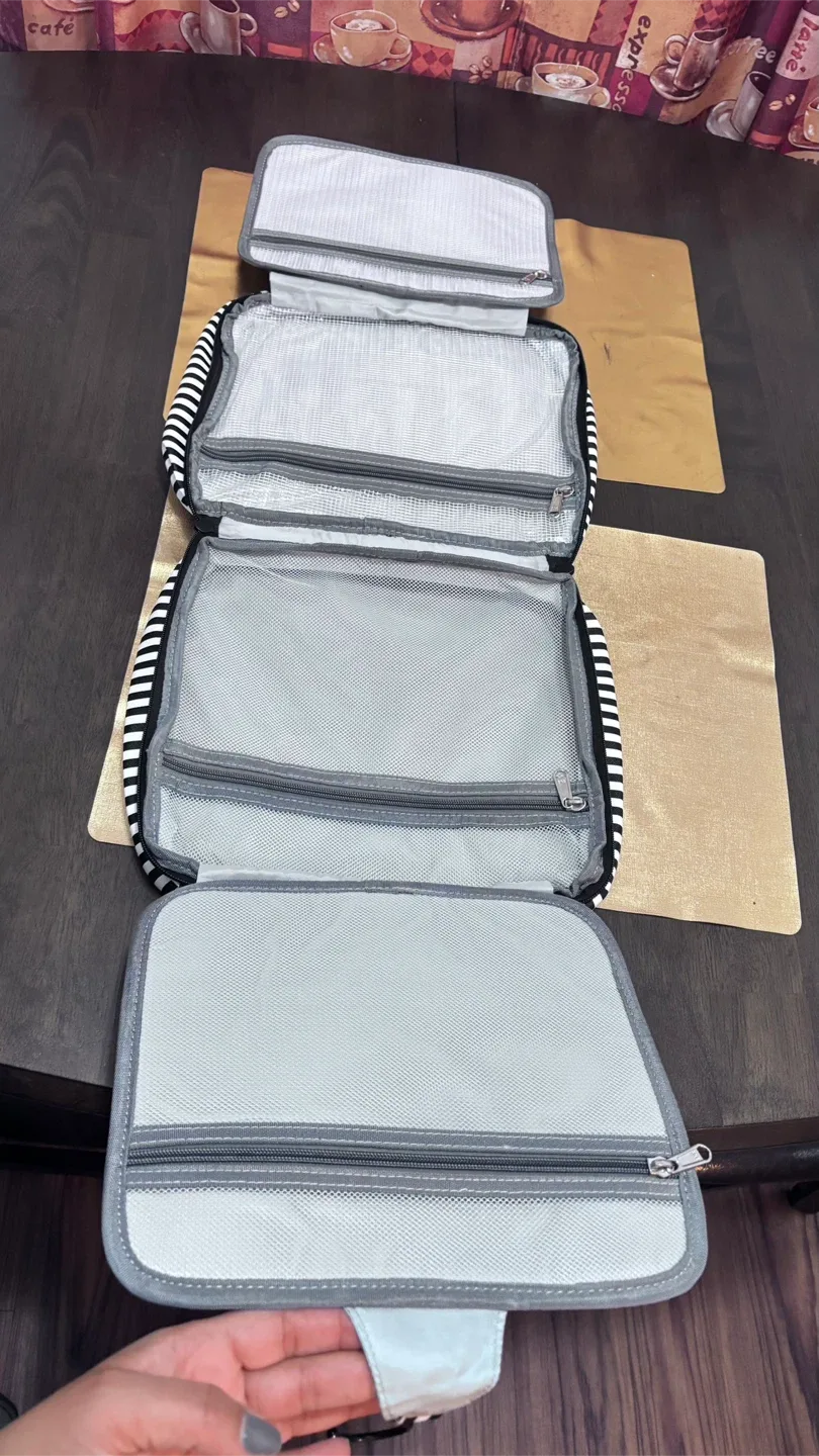 #Cleanout WDLHOG Striped Hanging Travel Toiletry Bag image indicator(4)