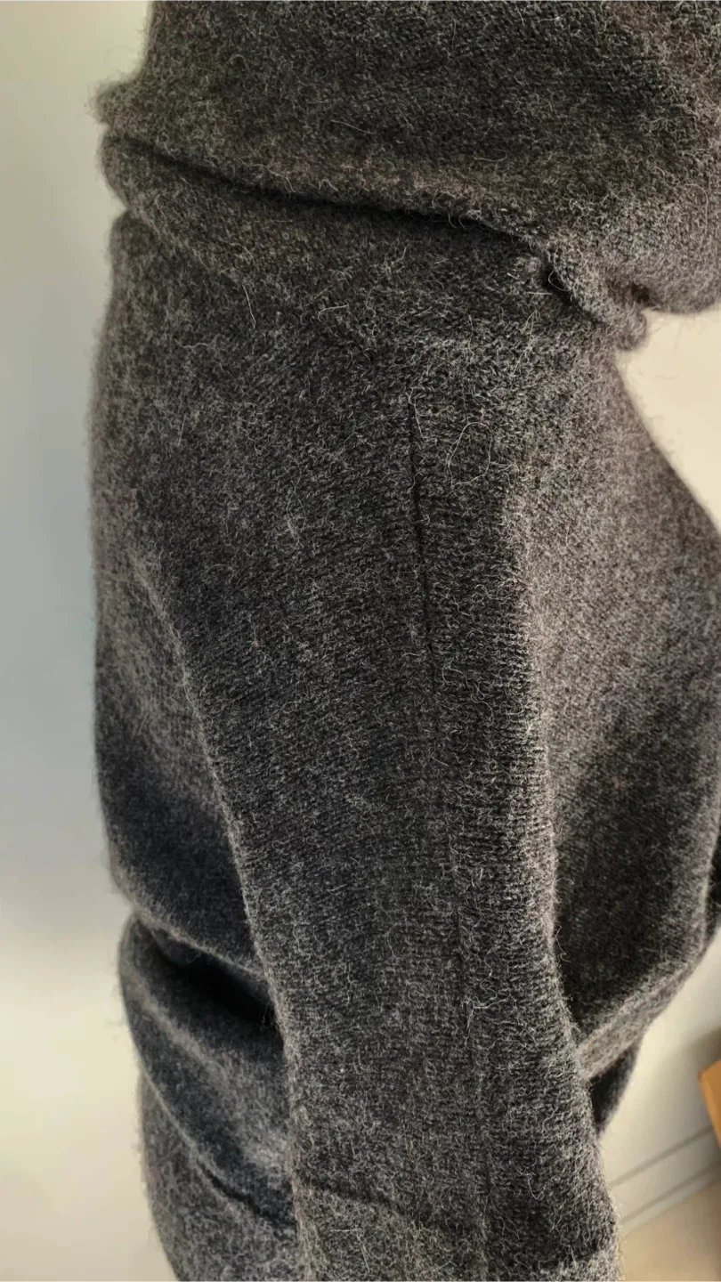 Charcoal Cowl Neck Wool Blend Top in Medium Tall image indicator(6)