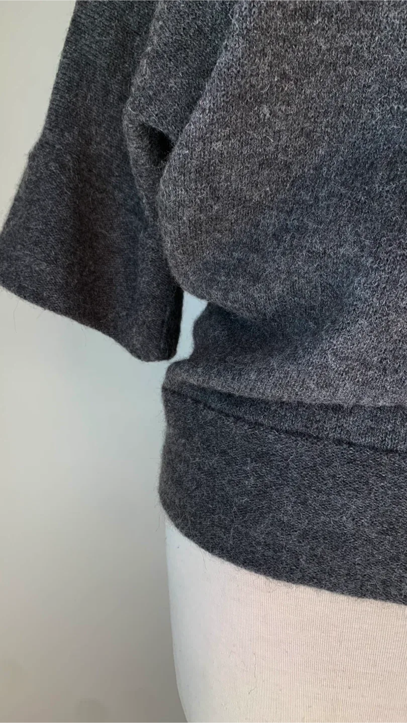 Charcoal Cowl Neck Wool Blend Top in Medium Tall image indicator(5)