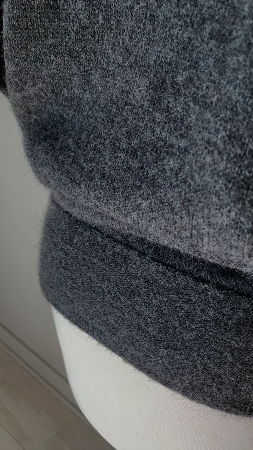 Charcoal Cowl Neck Wool Blend Top in Medium Tall image indicator(7)