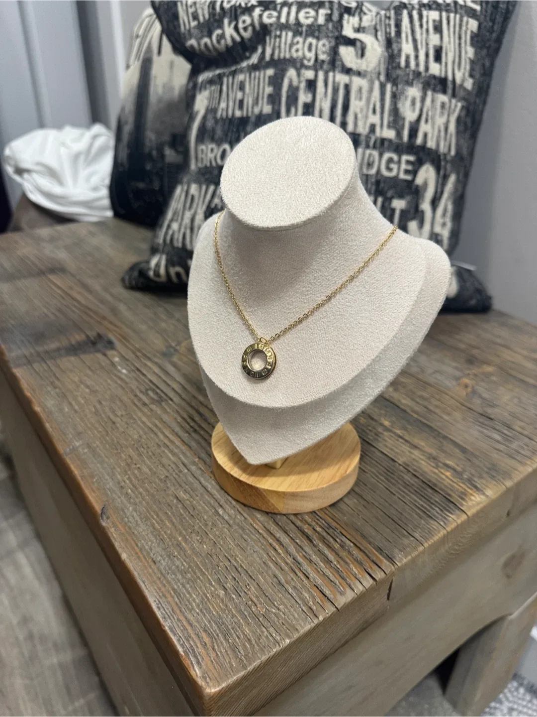 Fendi (upcyle) gold tone Circle Pendant Necklace. image indicator(3)