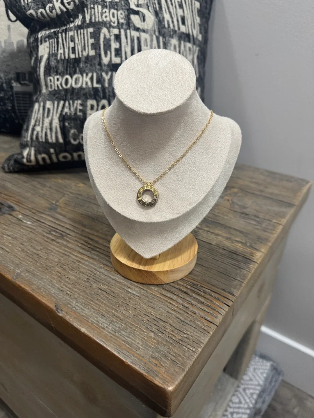 Fendi (upcyle) gold tone Circle Pendant Necklace. image indicator(2)