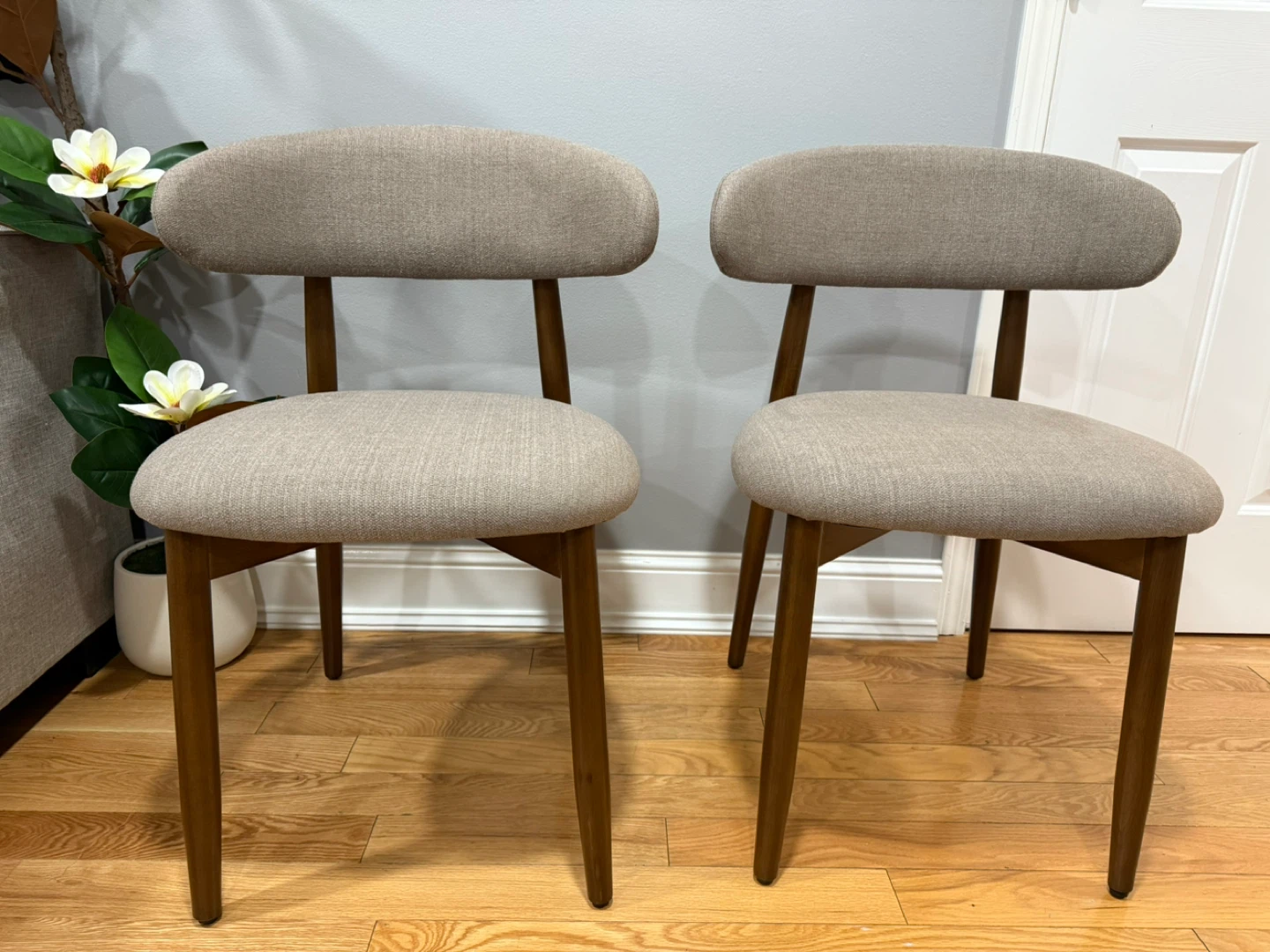 COLAMY Wooden Dining Chairs Set of 2 - Camel