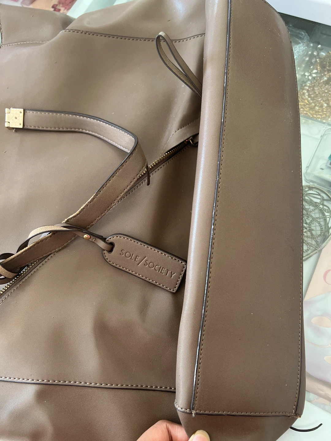Sole Society Taupe Tote Bag #Cleanout - photo 5