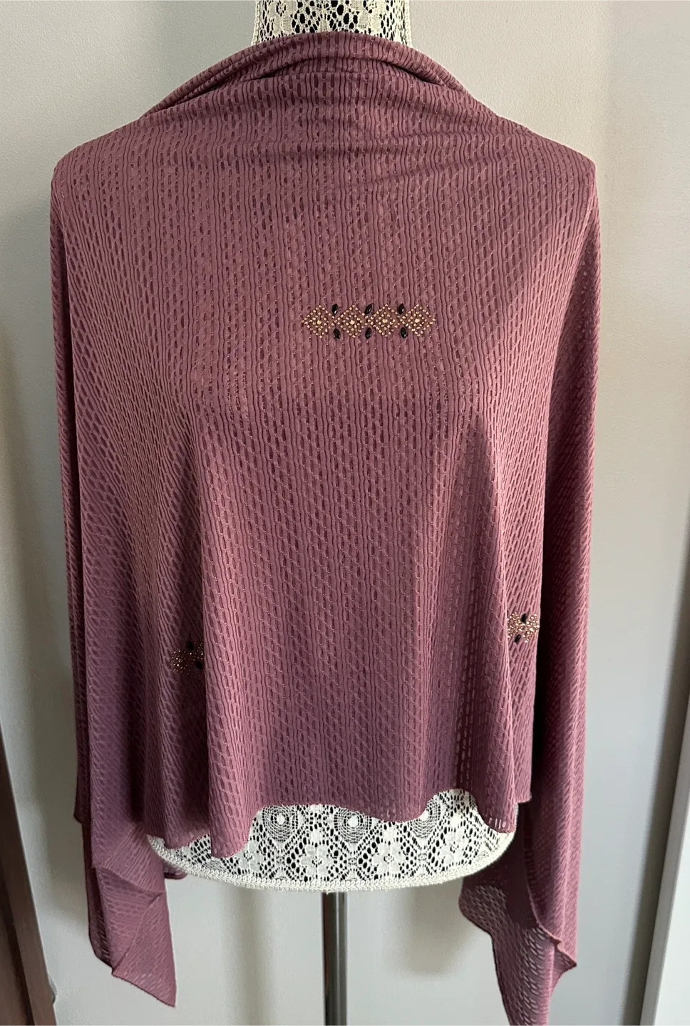 Mauve shawl/Hijab/scarf  with Embellishments
