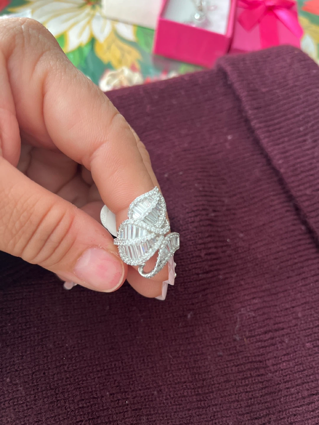 Silver Butterfly Ring - Size 5 - photo 2