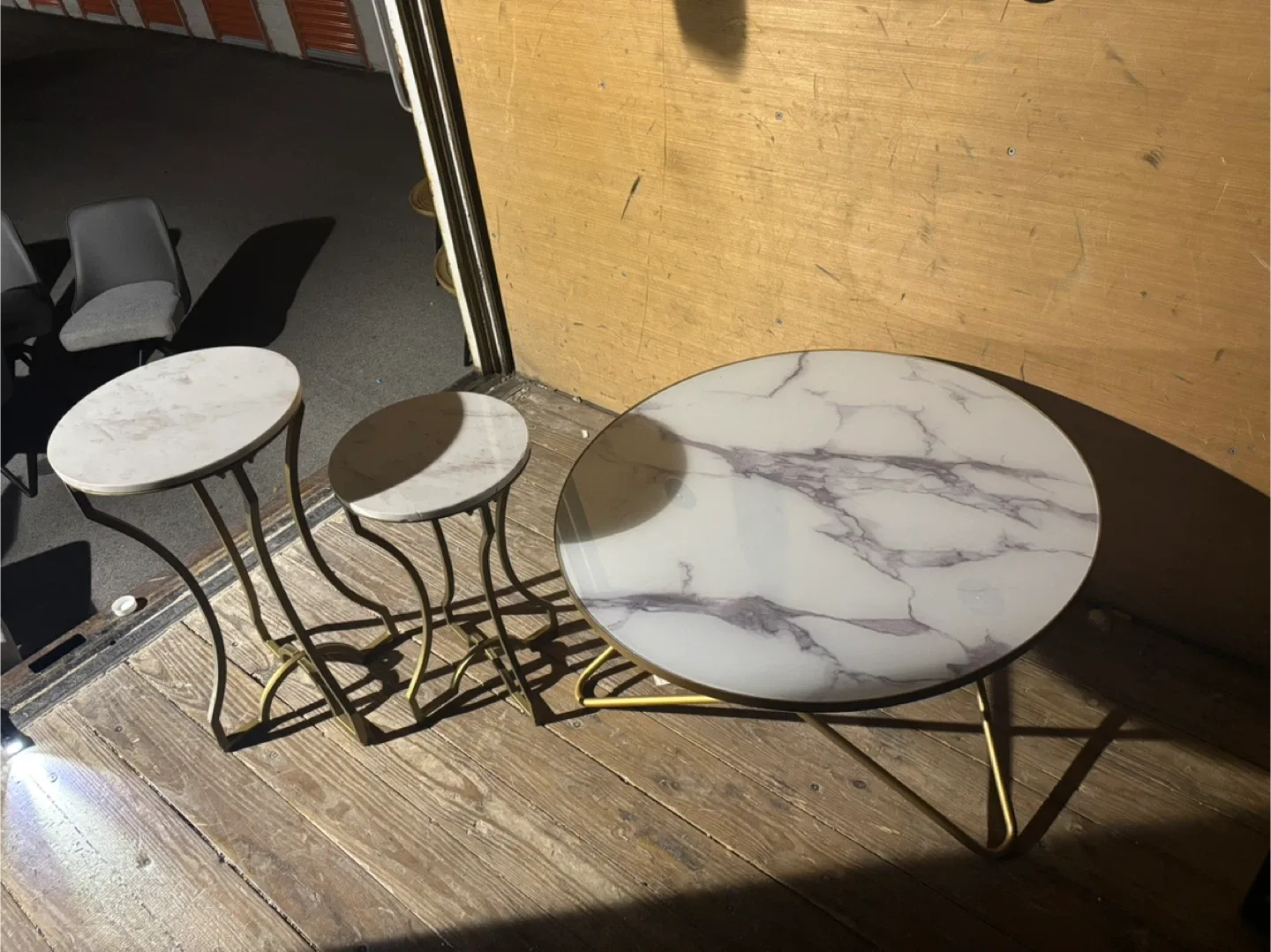 Marble Top Gold Accent Table Set - 3 Piece image indicator(2)