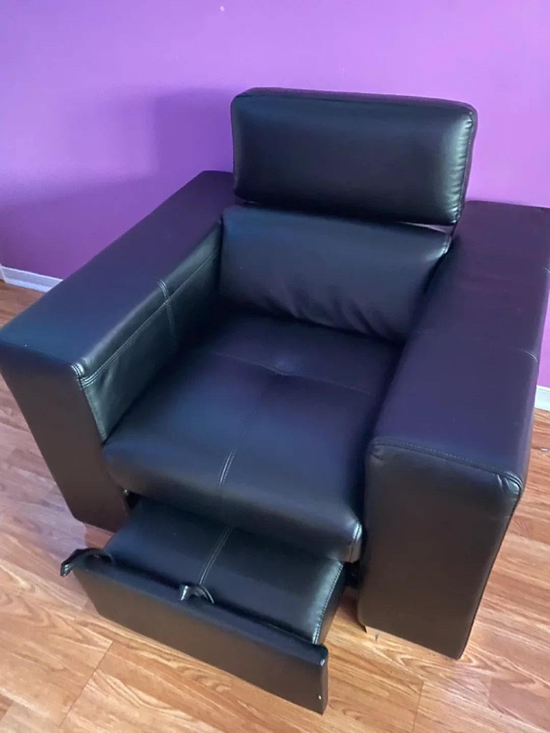 Black Leather Recliner Armchair