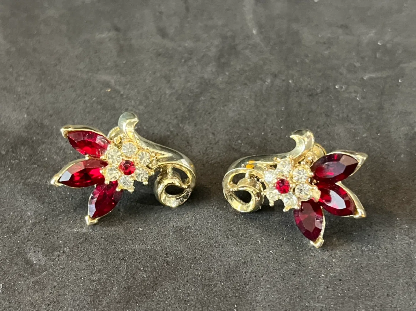 Vintage Coro Flower Clip-on Earrings