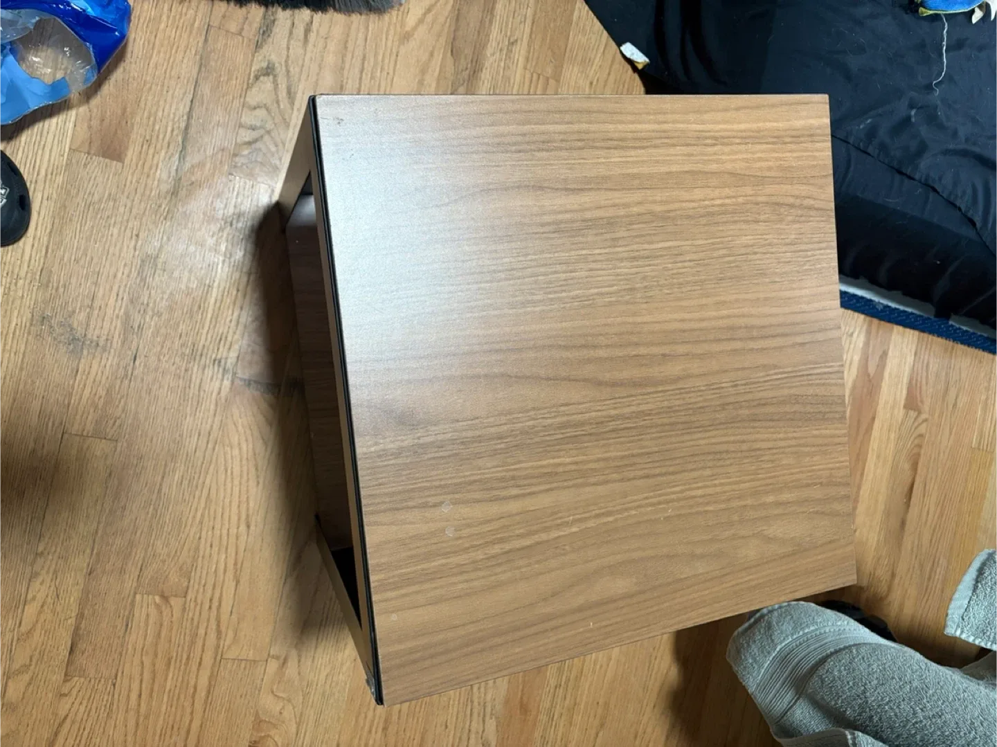 Side Table - Black Glass & Wood image indicator(2)