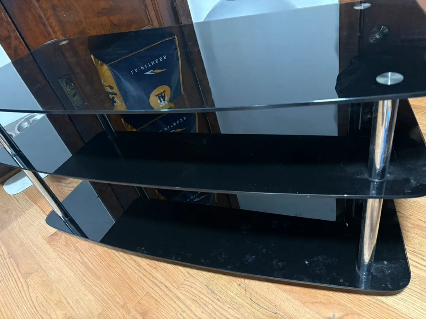 Side Table - Black Glass & Wood image indicator(3)