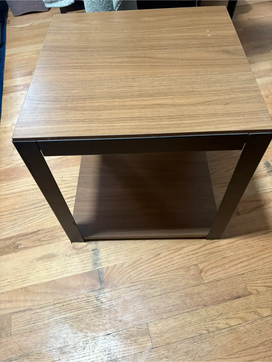 Side Table - Black Glass & Wood