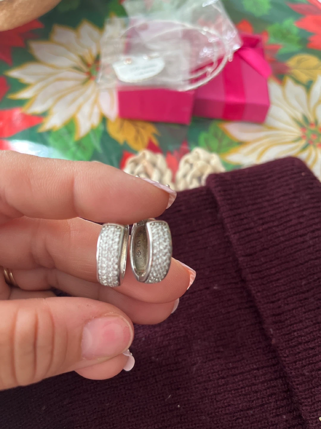 Pandora Sterling Silver CZ Hoop Earrings