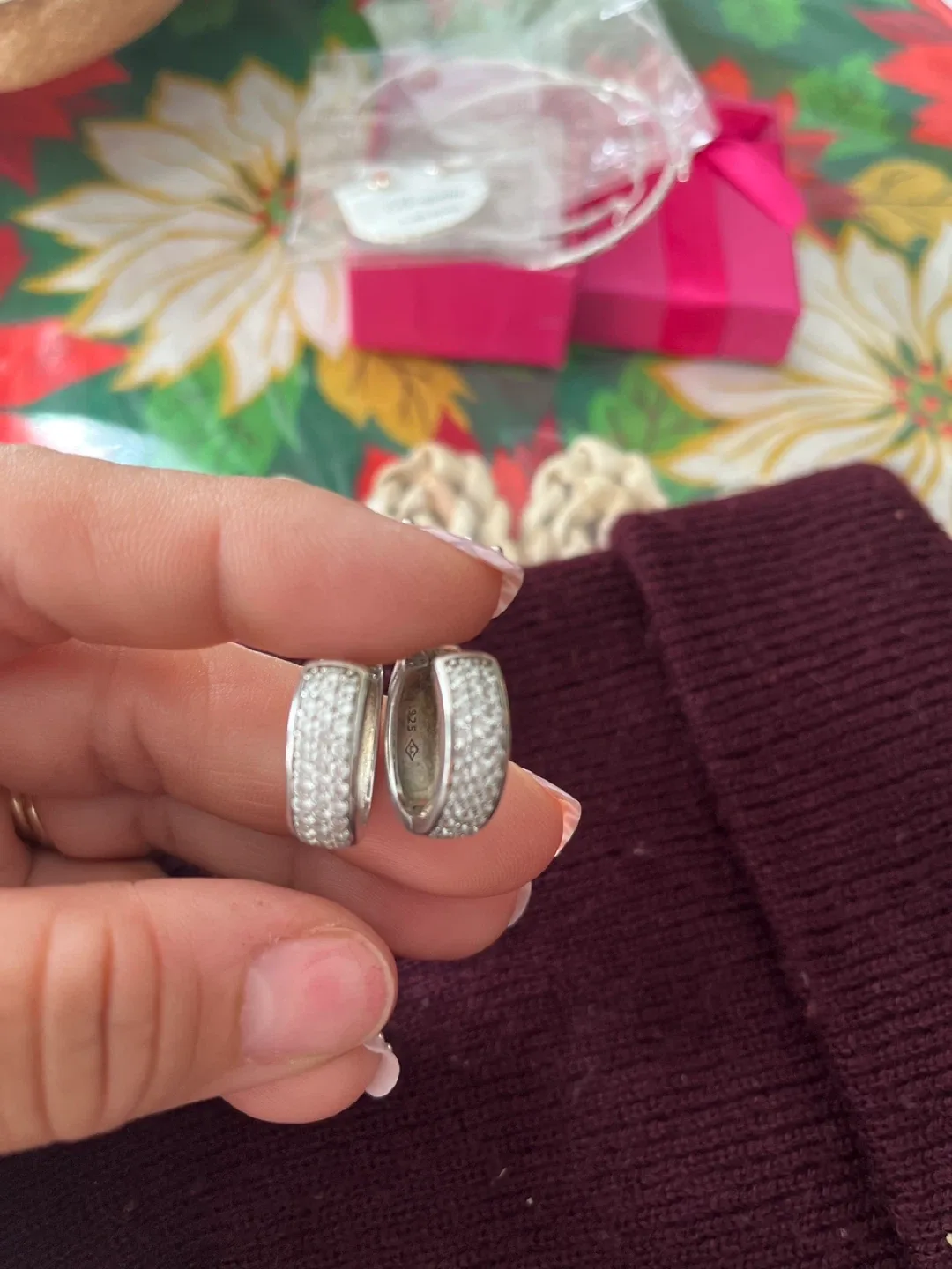 Pandora Sterling Silver CZ Hoop Earrings