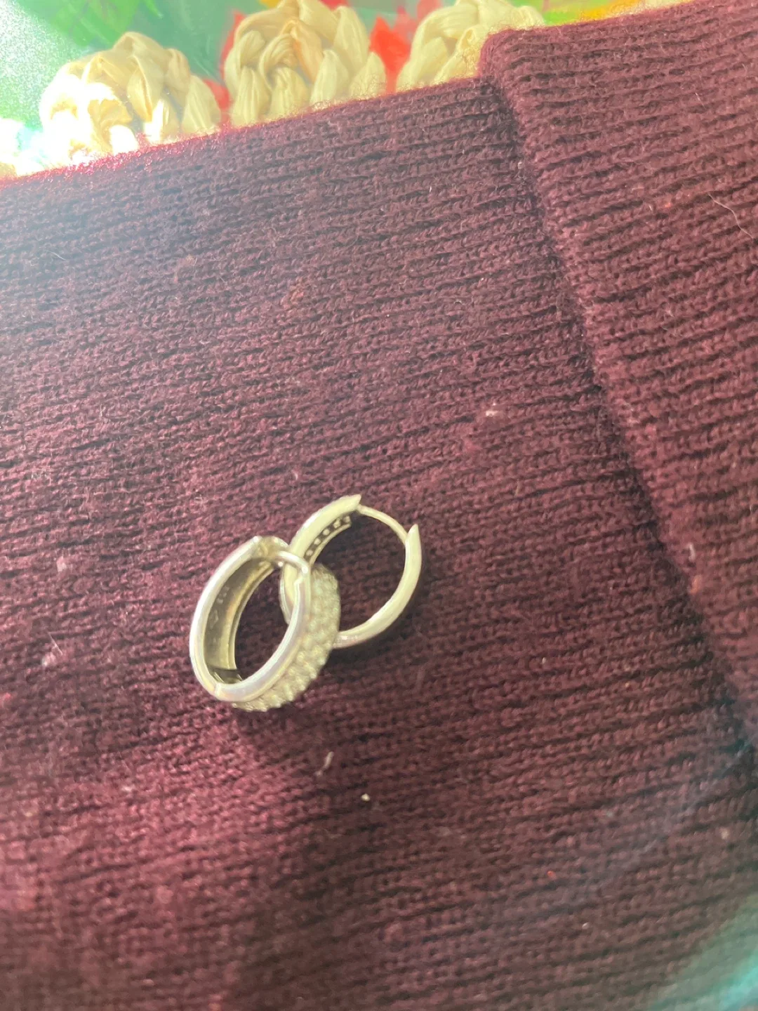 Pandora Sterling Silver CZ Hoop Earrings image indicator(2)