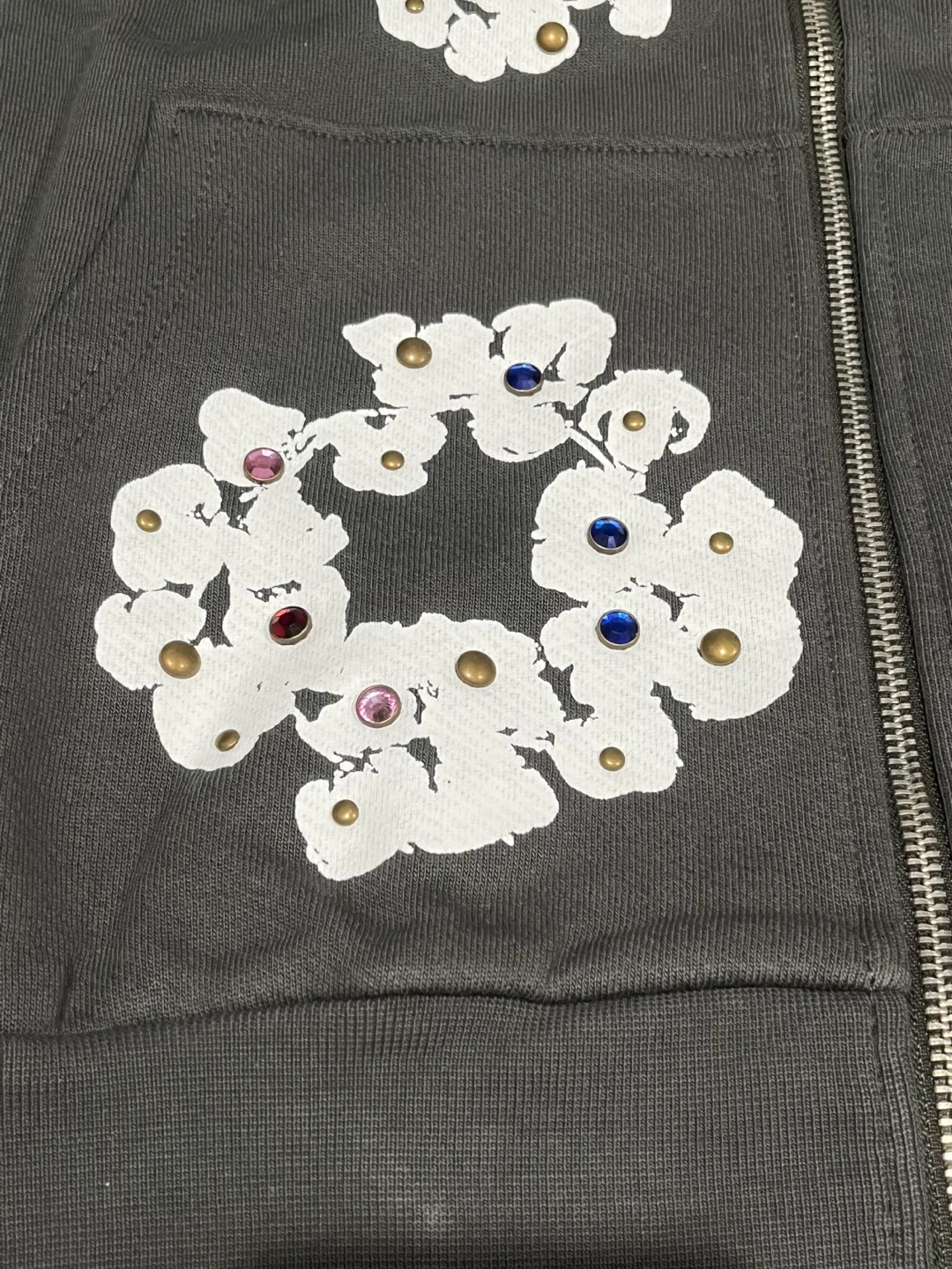 Denim Tears Gray Zipper Hoodie image indicator(4)