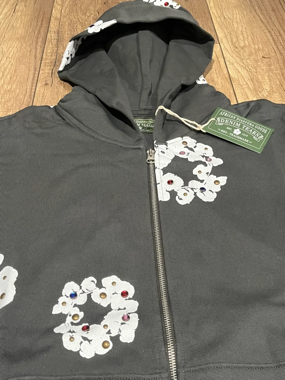 Denim Tears Gray Zipper Hoodie image indicator(3)