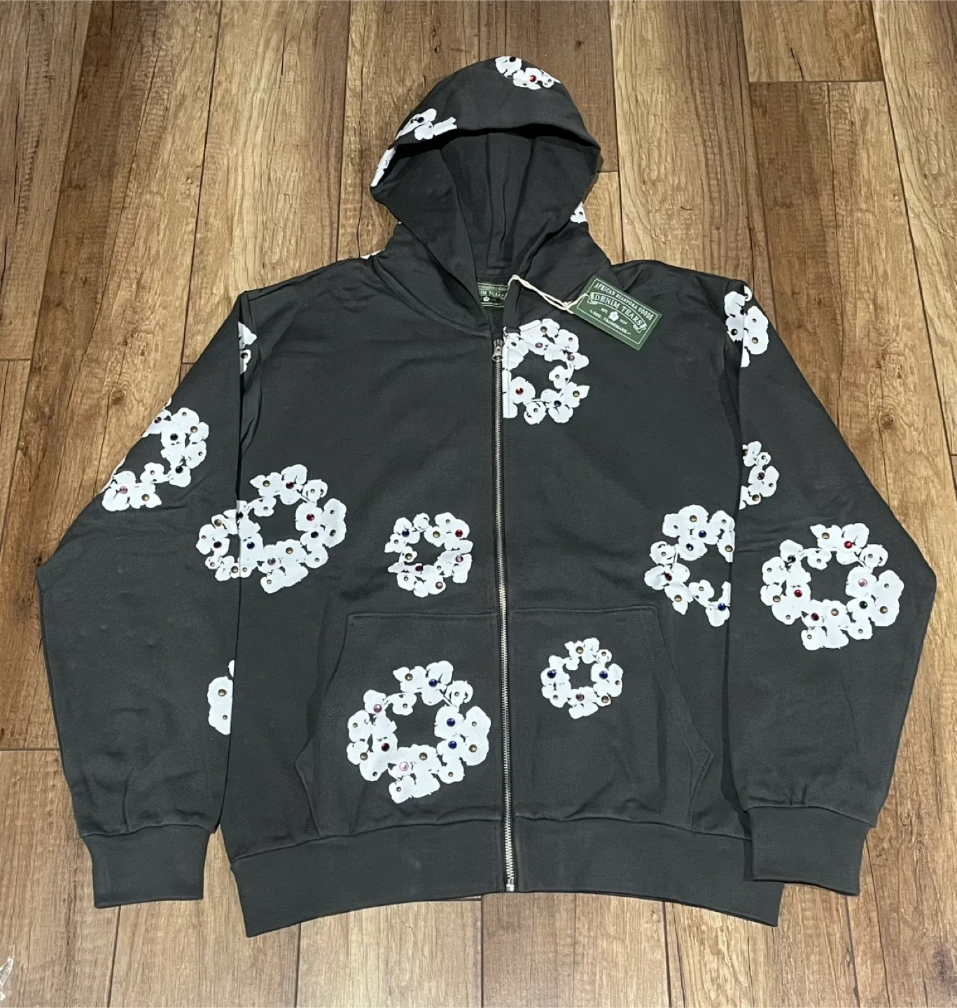 Denim Tears Gray Zipper Hoodie