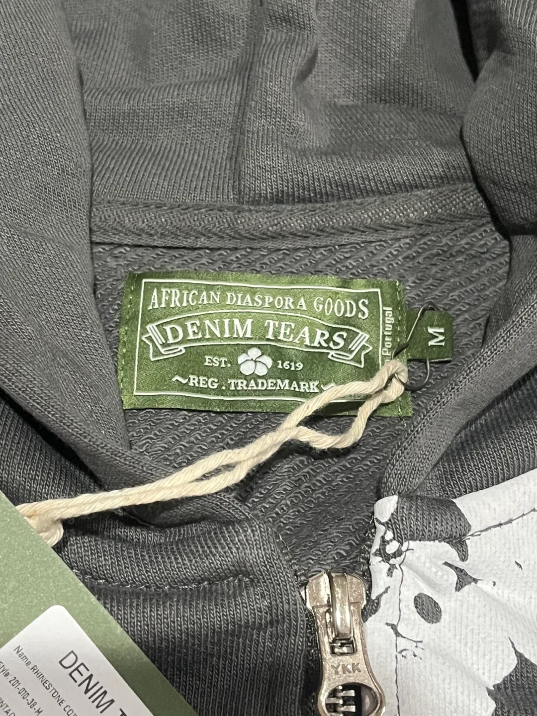 Denim Tears Gray Zipper Hoodie image indicator(9)