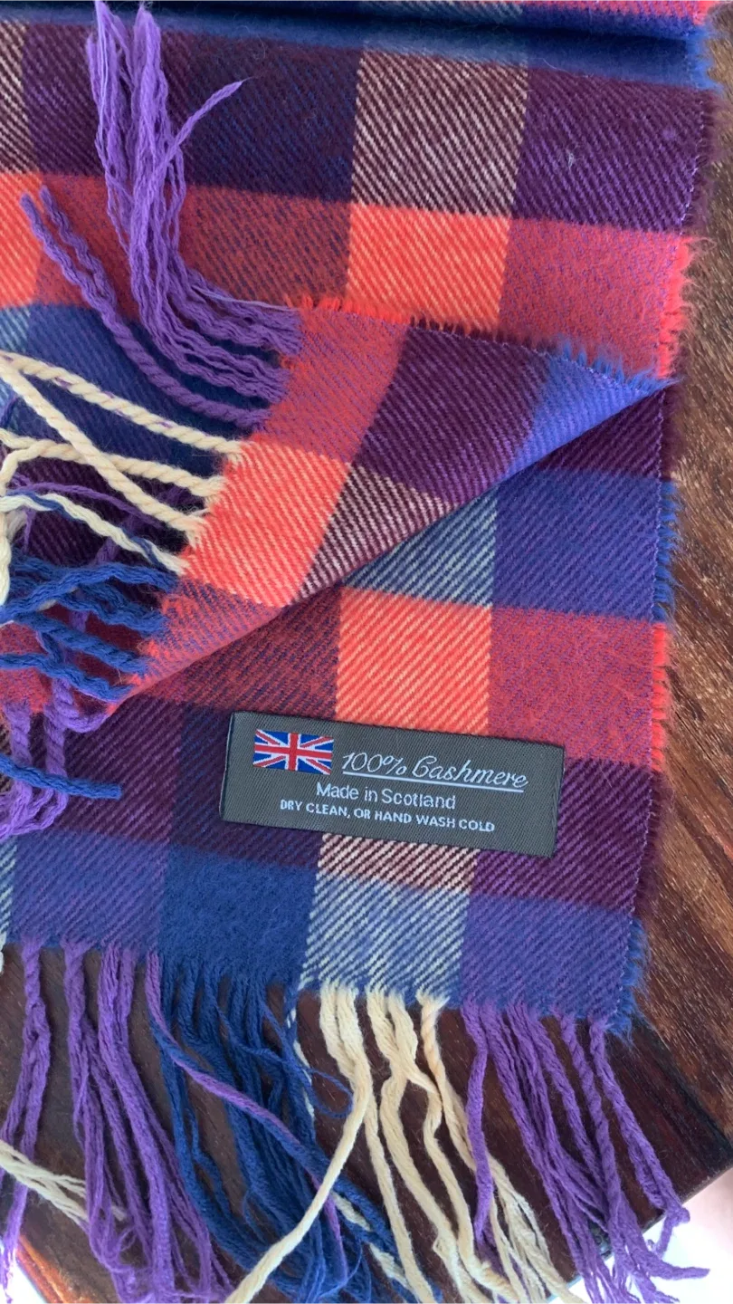 100% Cashmere made in Scotland Vintage Scarf