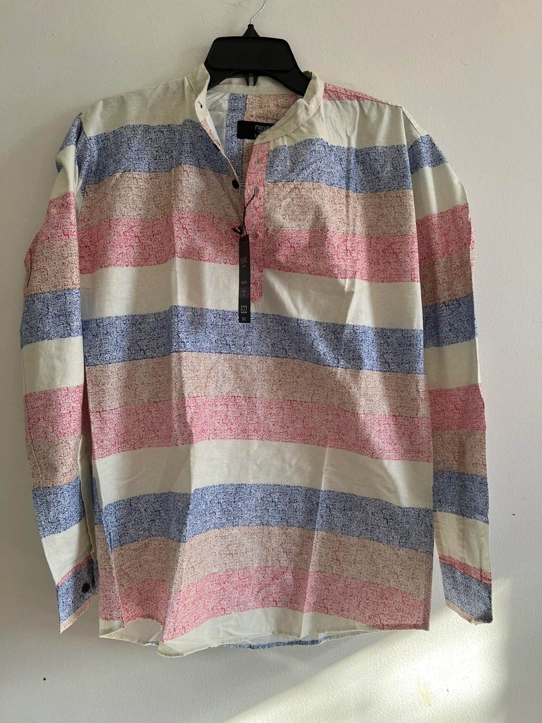 Next Slim Fit Striped Shirt - Size 34XL #Cleanout