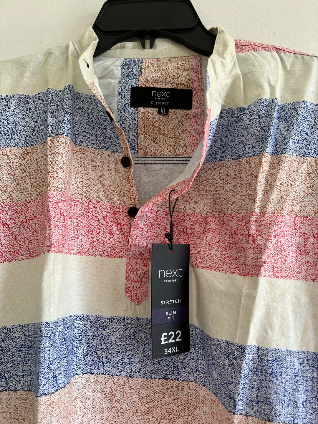Next Slim Fit Striped Shirt - Size 34XL #Cleanout - photo 2