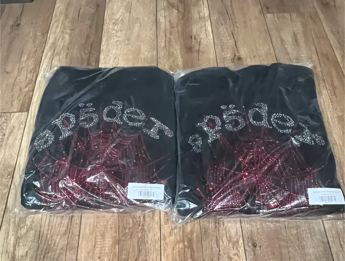 Sp5der Black Rhinestone OG Web Hoodie image indicator(6)