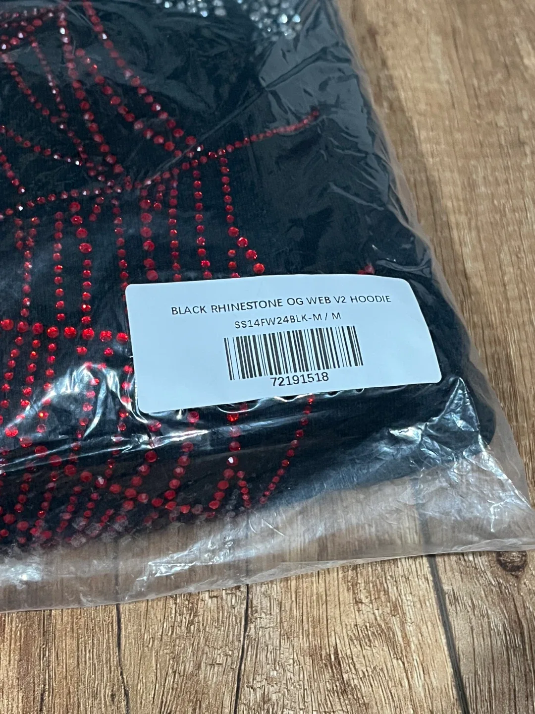 Sp5der Black Rhinestone OG Web Hoodie image indicator(5)