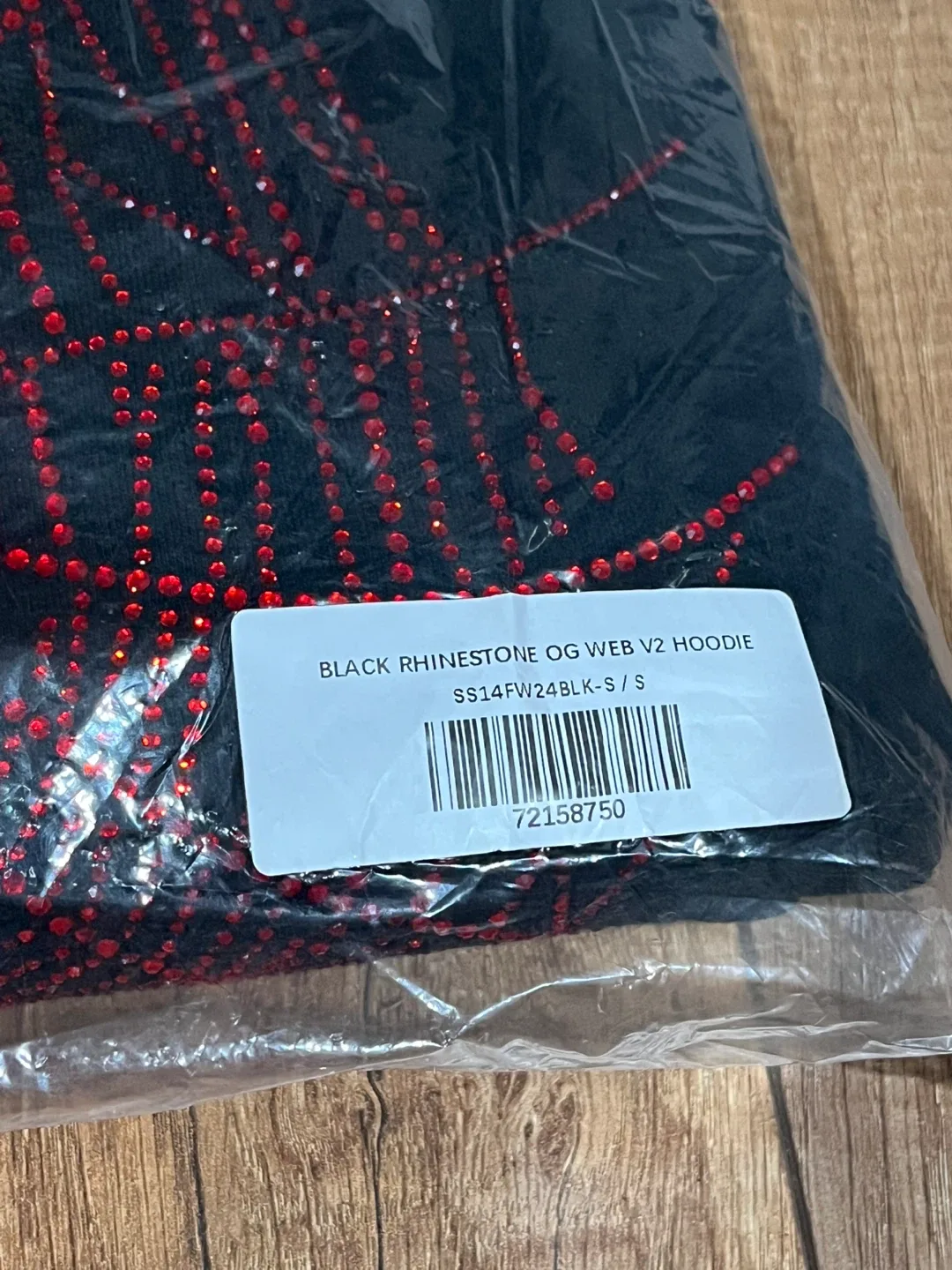 Sp5der Black Rhinestone OG Web Hoodie image indicator(4)