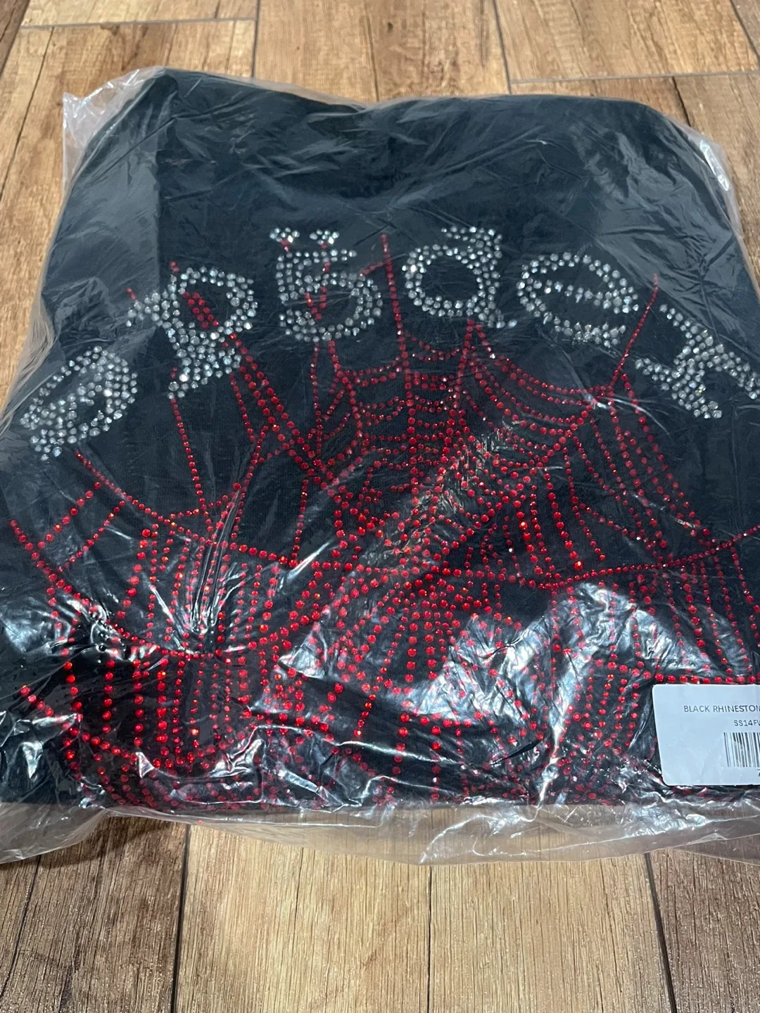 Sp5der Black Rhinestone OG Web Hoodie image indicator(3)