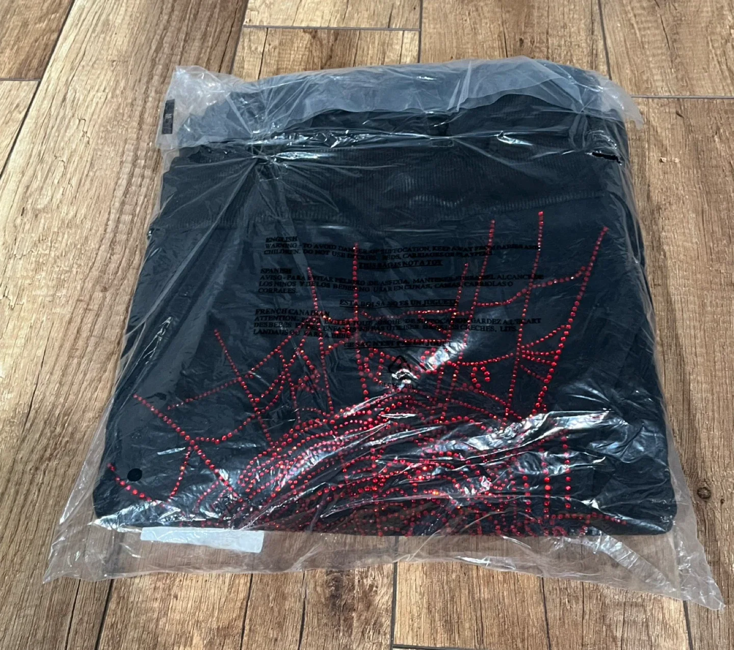 Sp5der Black Rhinestone OG Web Hoodie image indicator(2)