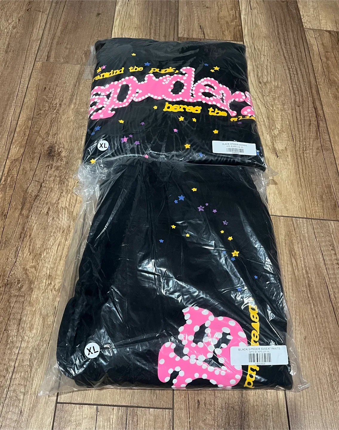 Sp5der Black Hoodie and Pants Sets (S-XL) image indicator(2)