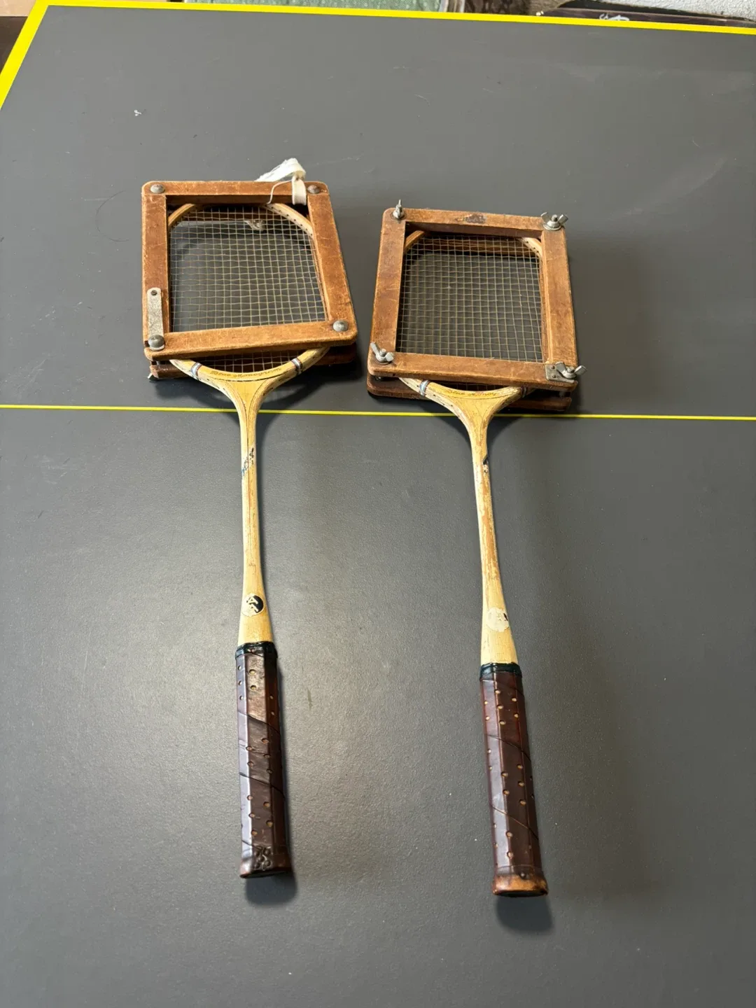 Vintage Blue Monogram Squash Racquets (Pair)