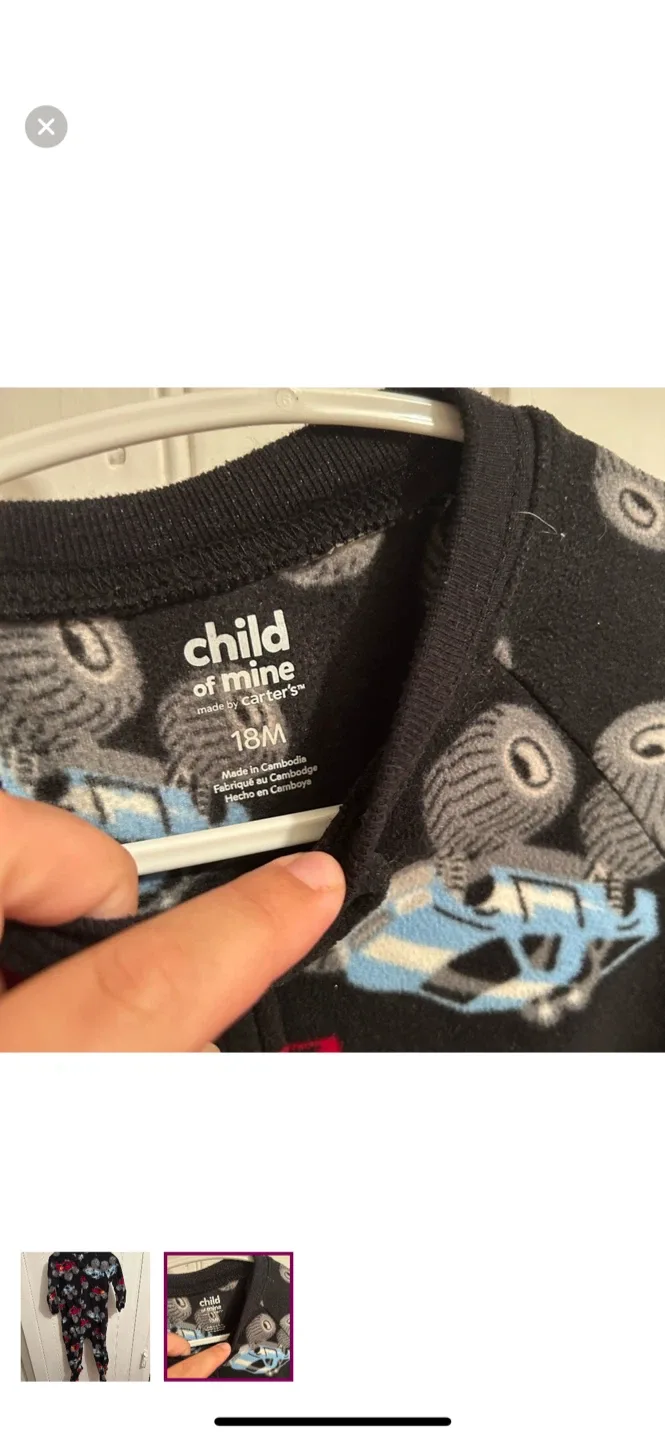 Child of Mine 18M Monster Truck Footed Pajamas image indicator(2)