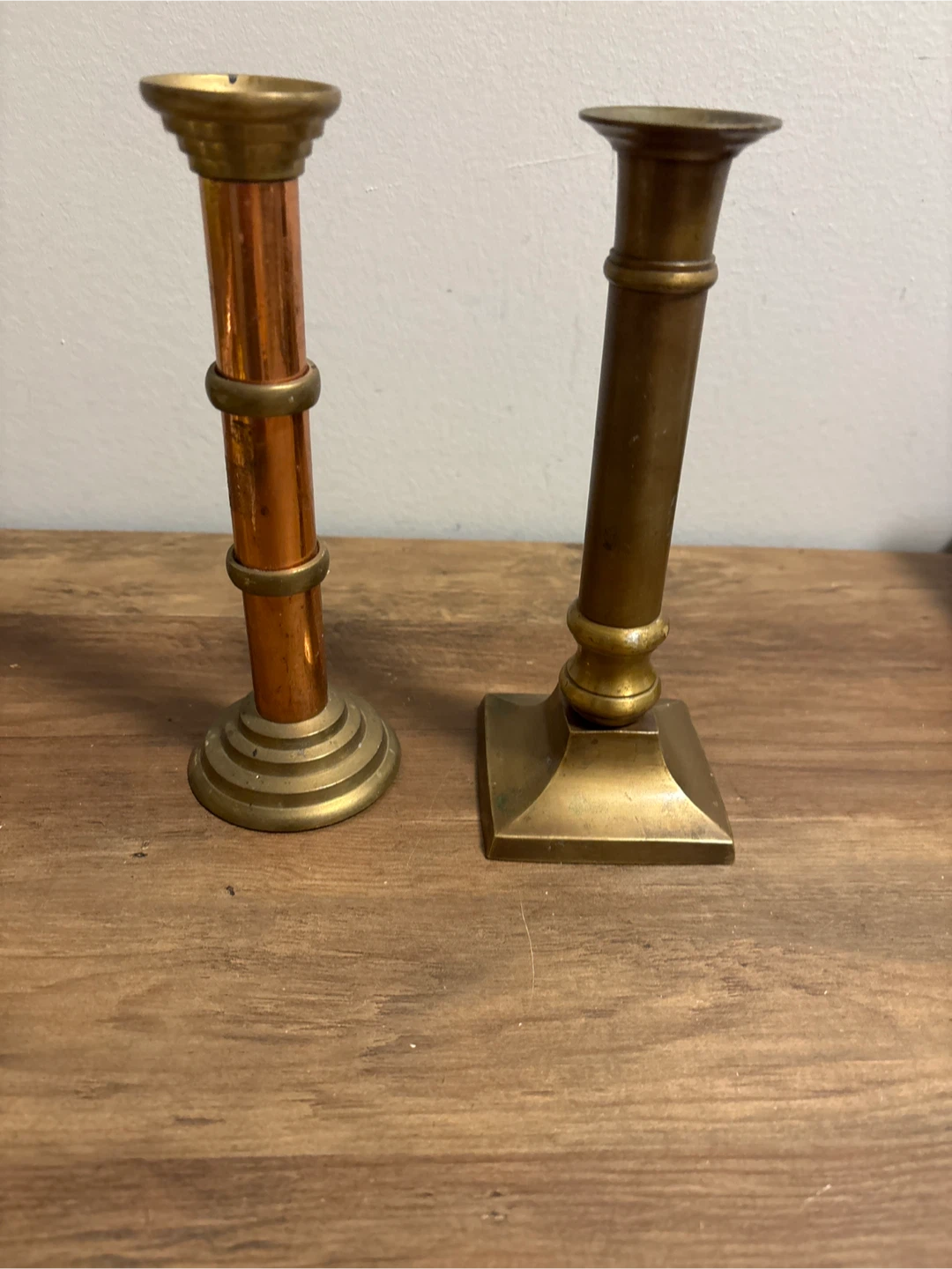 Two Vintage Brass Candlestick Holders - photo 3