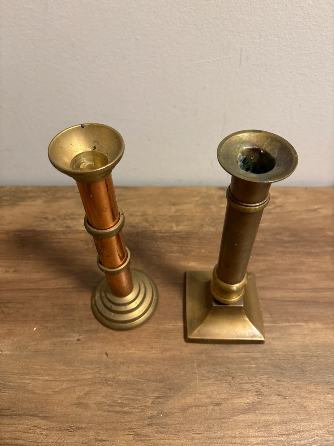 Two Vintage Brass Candlestick Holders - photo 2