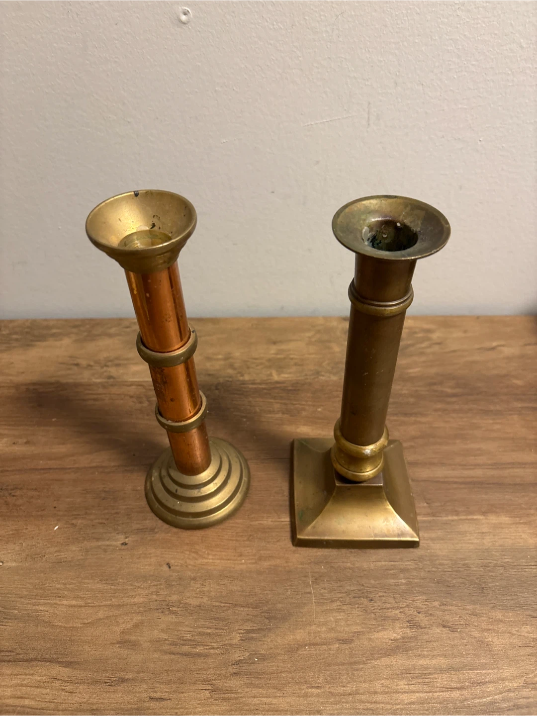 Two Vintage Brass Candlestick Holders - photo 4