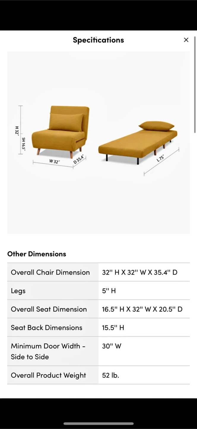 3 Yellow / mustard color chairs 2 of them fold out to  beds - photo 5