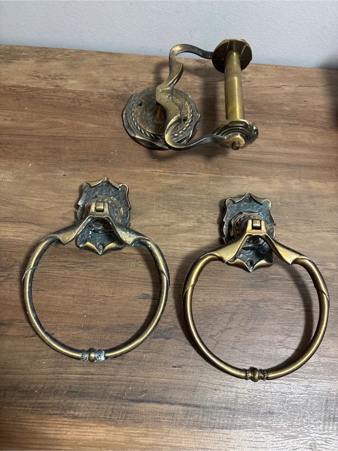 Vintage Brass Towel Rings & Paper Holder image indicator(3)