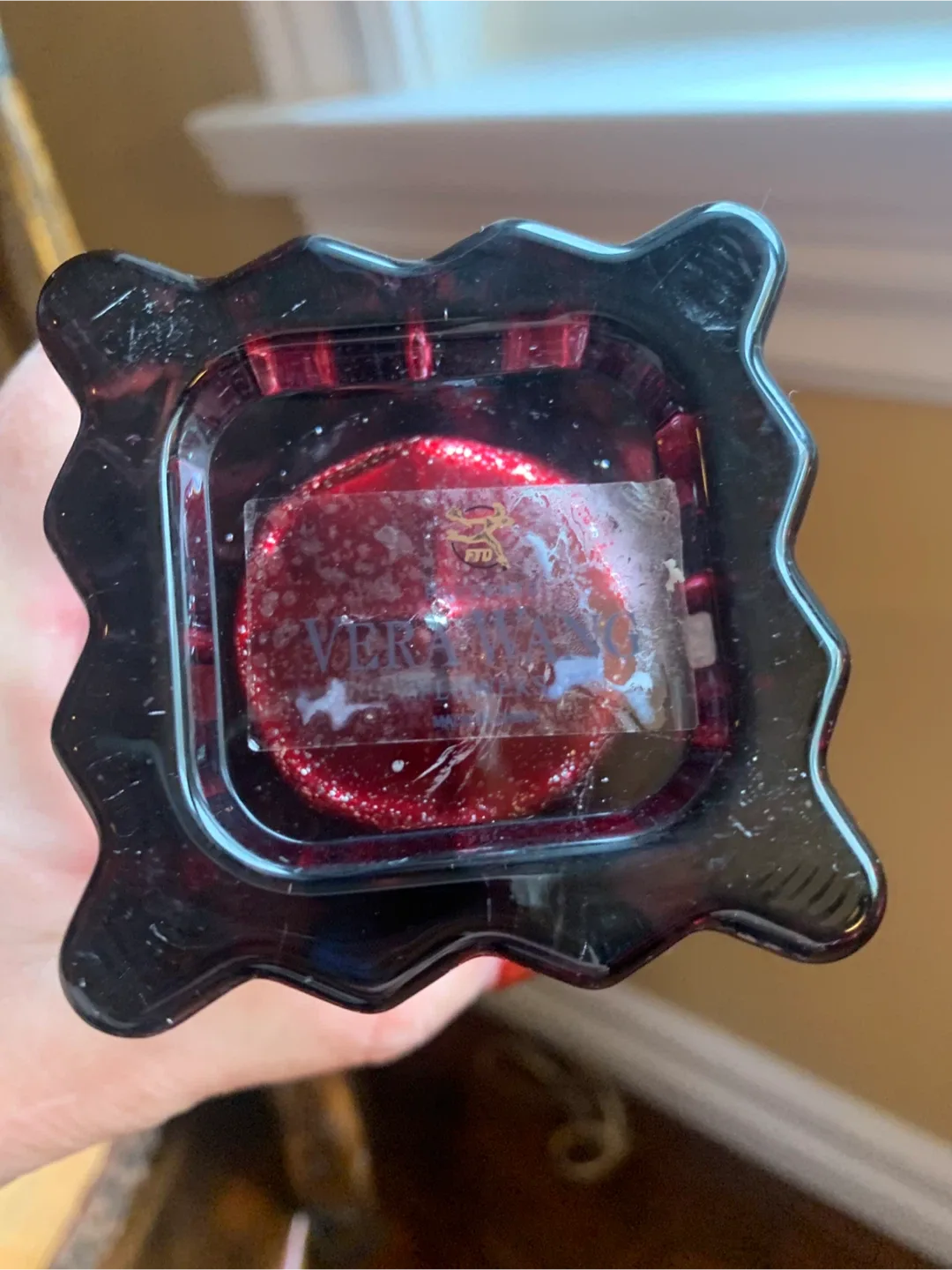 Vera Wang Cranberry Red Glass Vase #Cleanout image indicator(5)