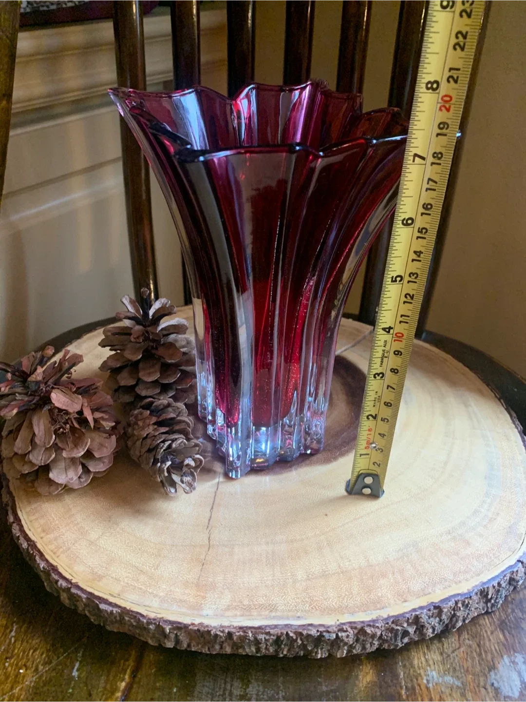 Vera Wang Cranberry Red Glass Vase #Cleanout image indicator(9)