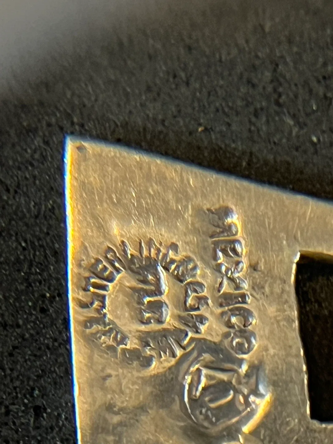 Vintage Mexico sterling Silver Triangle Dangle Earrings image indicator(4)