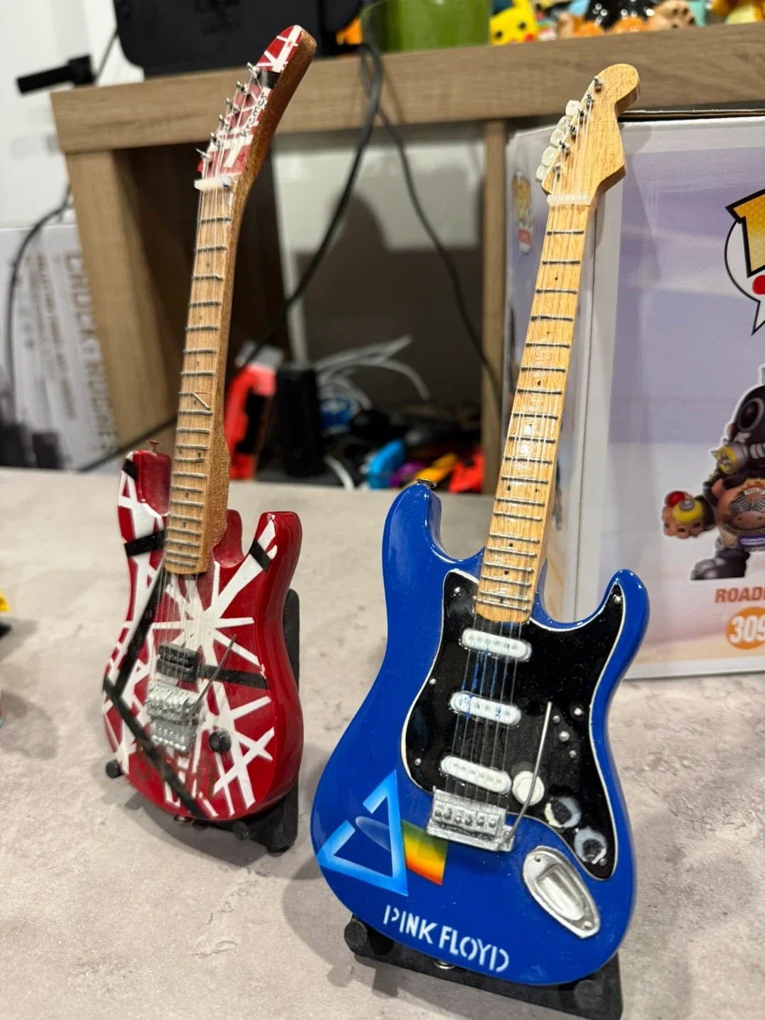 Miniature Pink Floyd & Van Halen Guitars
