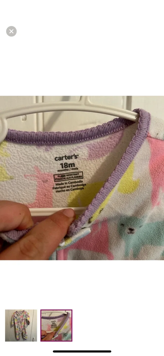 Carter's 18M Fleece Footed Pajamas image indicator(2)