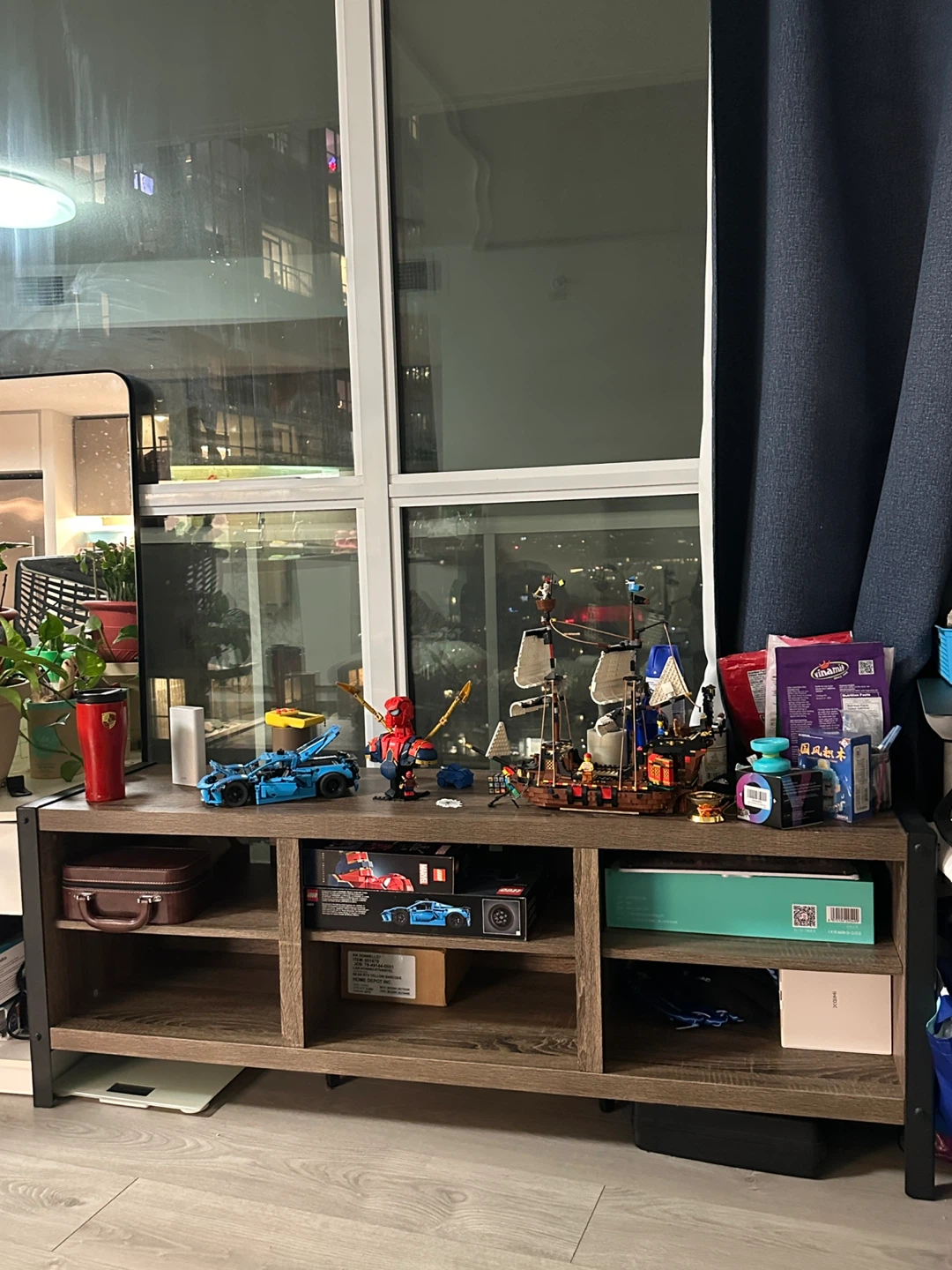 Wood TV Stand with Storage - photo 2