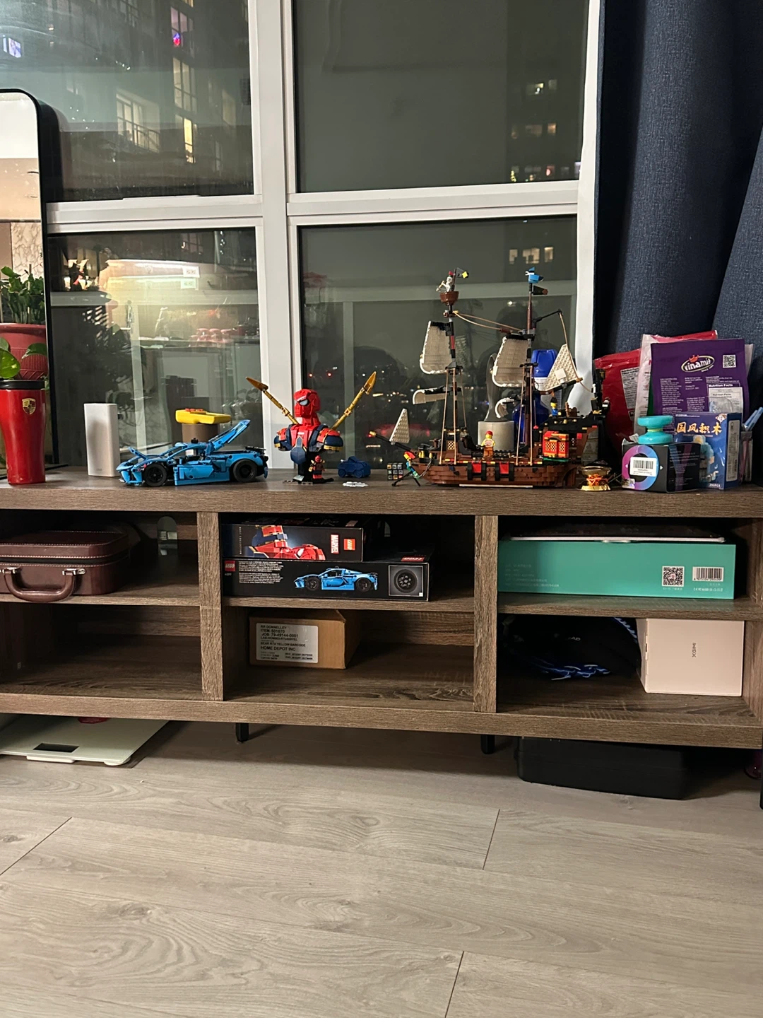 Wood TV Stand with Storage - photo 3