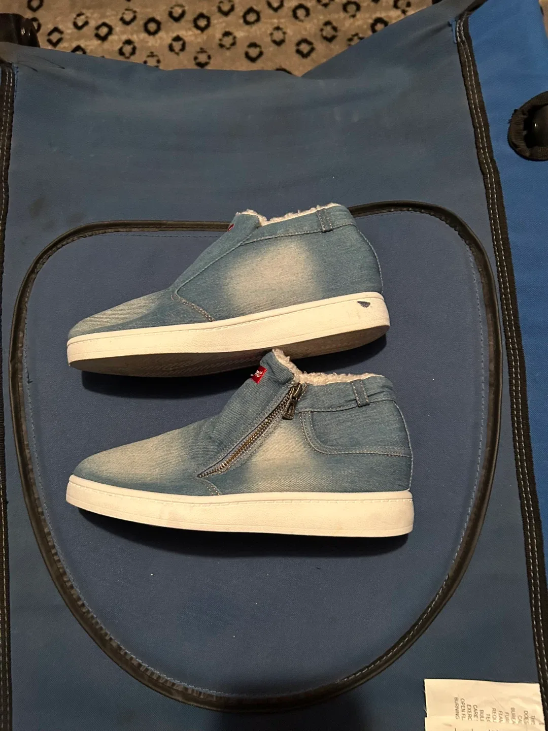 Denim Wedge Sneakers, Size 8 image indicator(2)