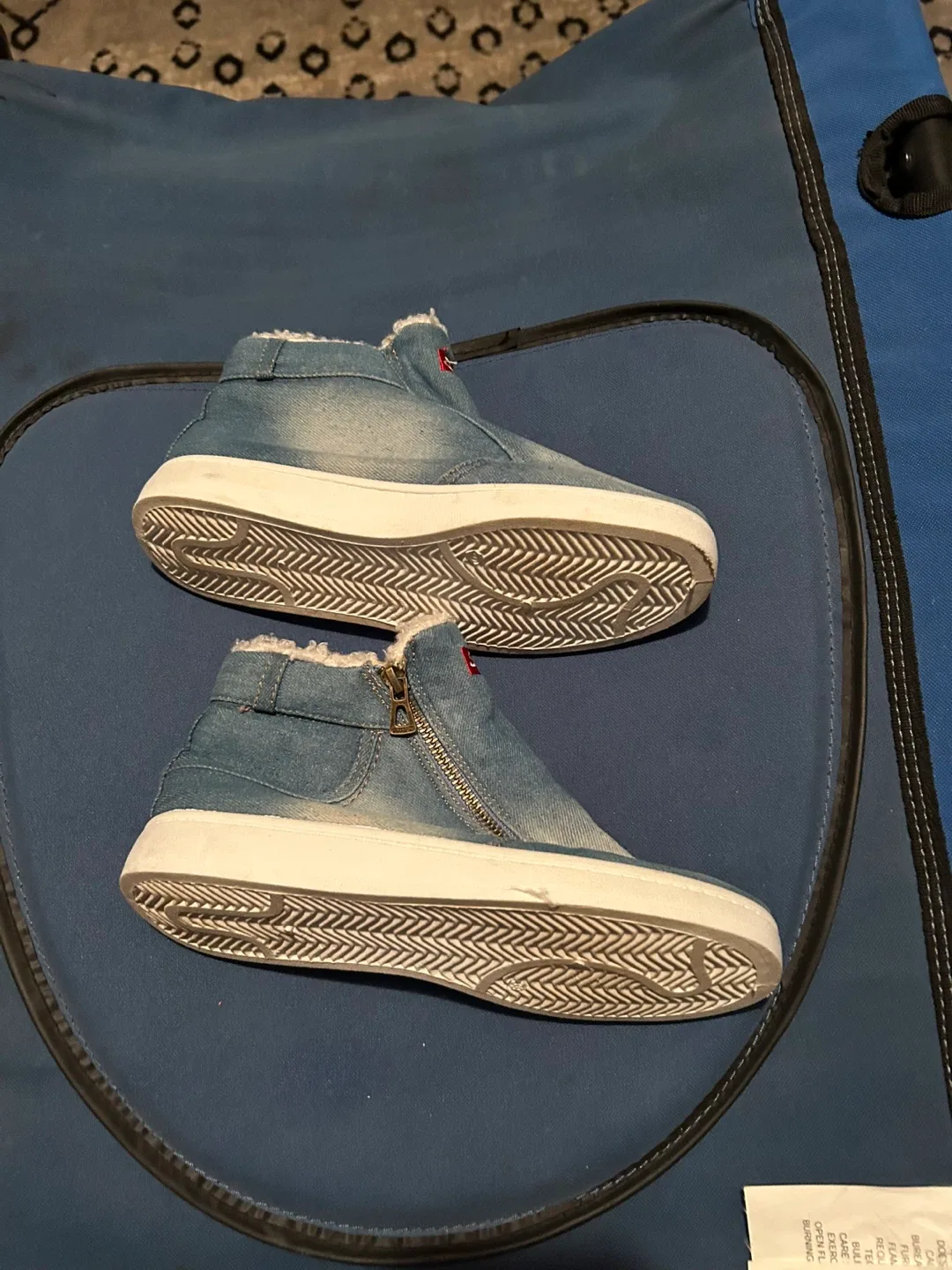 Denim Wedge Sneakers, Size 8 image indicator(3)