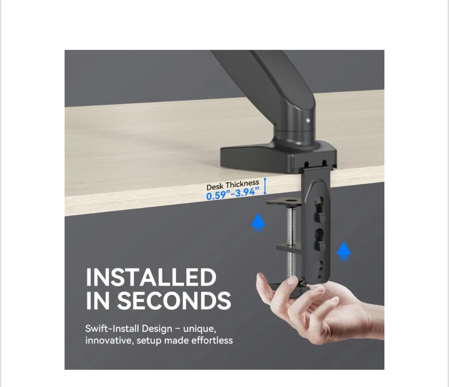Black - Single Monitor Arm -3 available. image indicator(5)